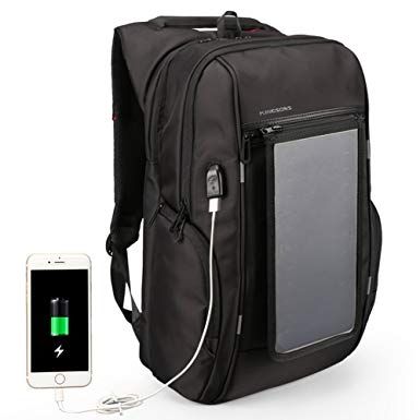 Contoh ransel dengan charger dan panel surya