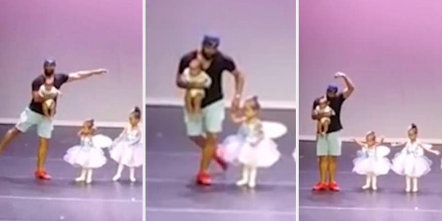 Tak Ingin Gadis Kecilnya Demam Panggung, Inilah Video Aksi Heroik Seorang Ayah Menarik Balet Bersama Anaknya!