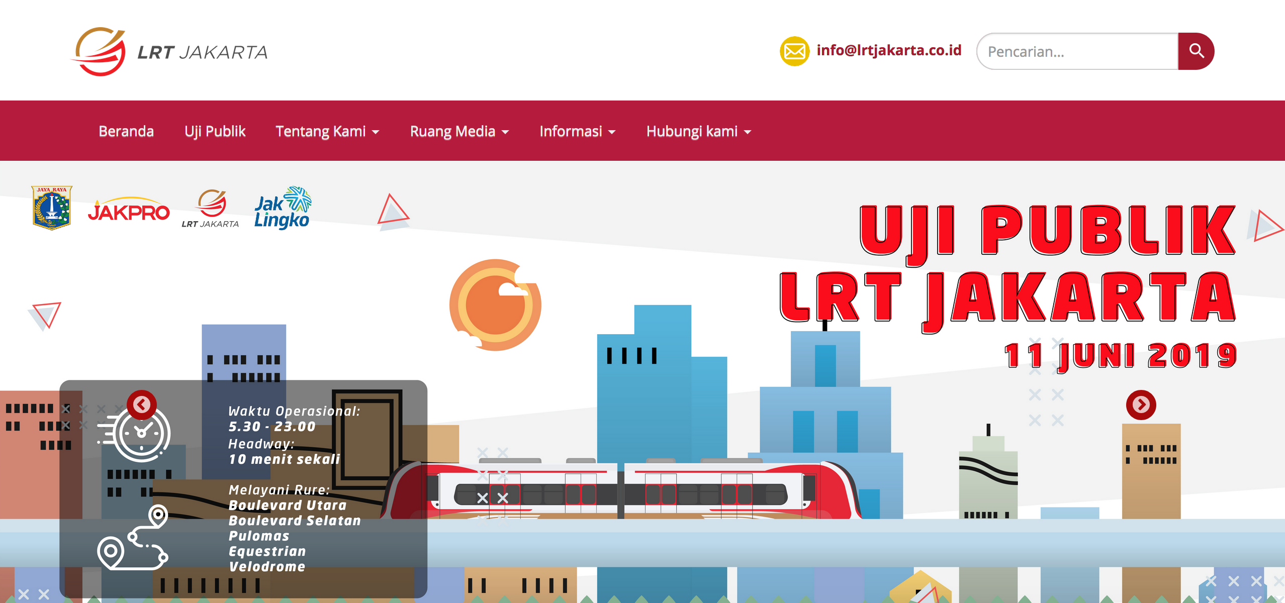 Website resmi LRT Jakarta