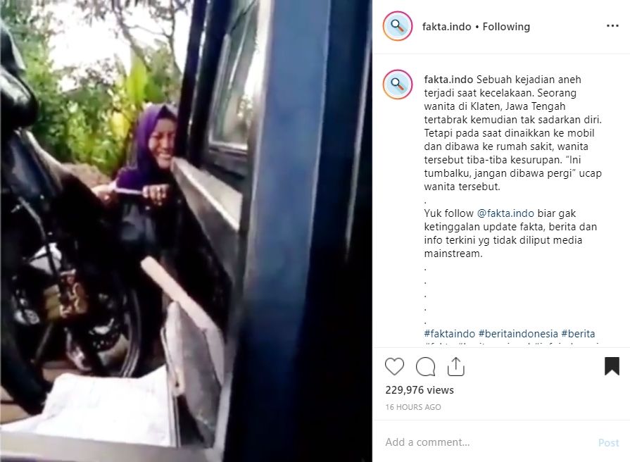 Viral Video Wanita Kesurupan Setelah Alami Kecelakaan dan Tak Sadarkan Diri,  'Ini Tumbalku Jangan Ditolong'