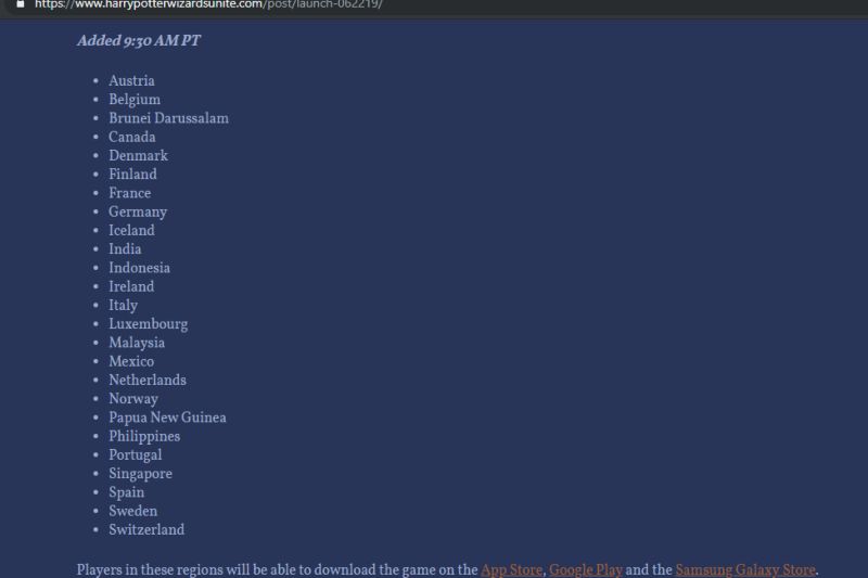 Indonesia masuk dalam daftar penerima game Harry Potter: WIzards Unite