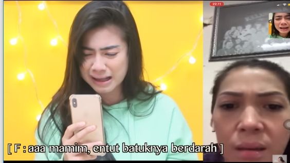 Felicya Angelista Video Call Mieke Amalia Sambil Nangis karena Batuk Berdarah, Mieke: Jantung Gue Mau Copot