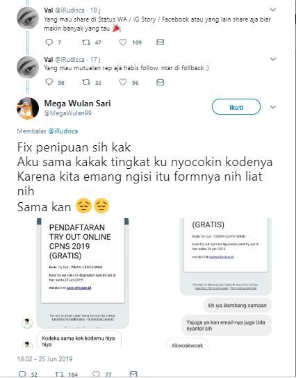 Ramai Ajakan Tryout Online Cpns 2019 Serentak Se Indonesia Salah Satu Netizen Ungkap Kejanggalan Dan Bkn Imbau Untuk Hati Hati