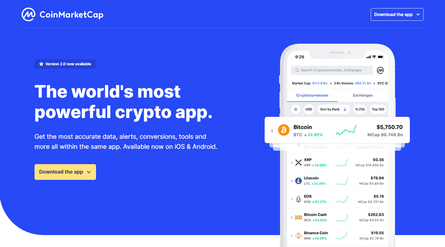 Aplikasi CoinMarketCap