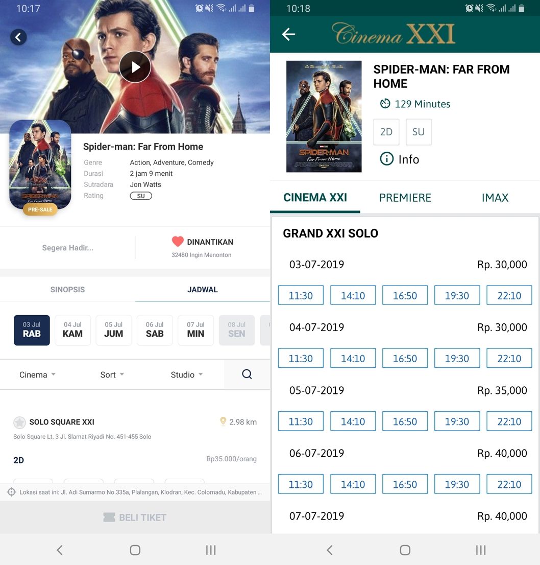 Tiket film Spider-Man: Far From Home sudah dapat dibeli lewat aplikasi TIX ID dan Cinema 21