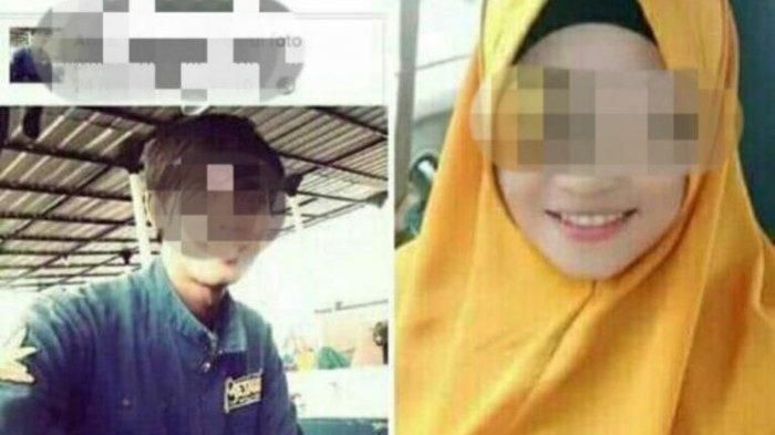 AM (kiri), dilapor ke Mapolres Bulukumba oleh istrinya sendiri bernisial HE, karena diduga telah berselingkuh dengan adik kandungnya sendiri (berhijab kuning).