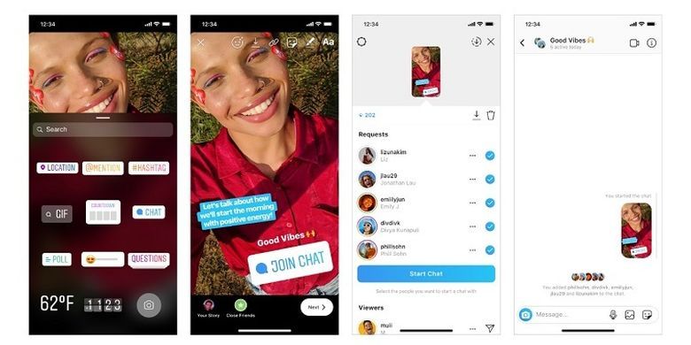 Stiker chat di Instagram Stories