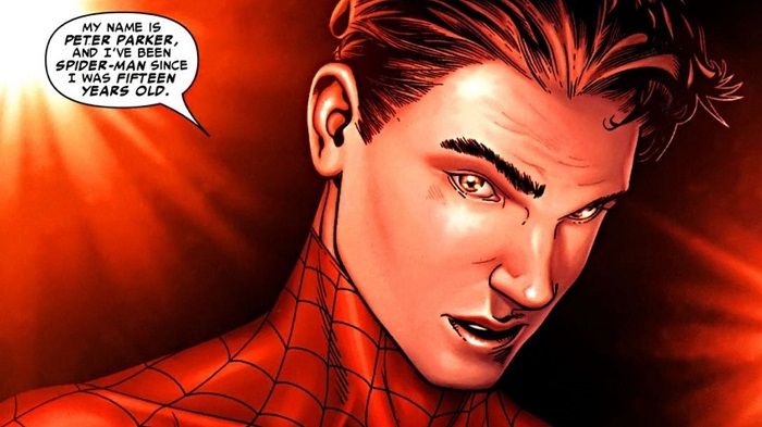 Peter Parker mengungkapkan identitasnya ke publik pada komik Civil War (2006)