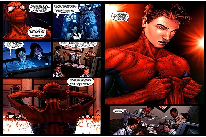 cuplikan Spider-Man membuka identitasnya di komik Civil War