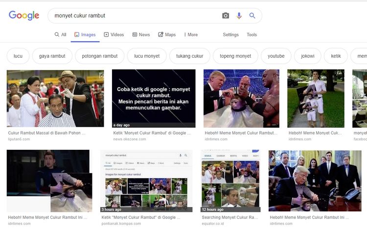 Featured image of post Muka Monyet Monyet Cukur Rambut Monyet Pake Jas Hujan Jadi ketika dicari monyet cukur rambut kemudian muncul foto jokowi itu diakibatkan sistem pencarian google membaca kata yang paling trending terlebih dahulu