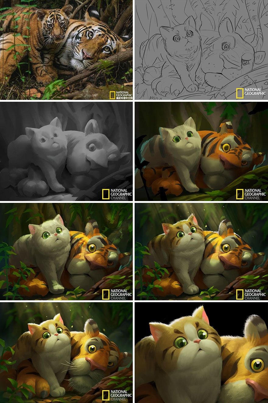 Foto NatGeo yang diubah jadi ilustrasi animasi ala Pixar