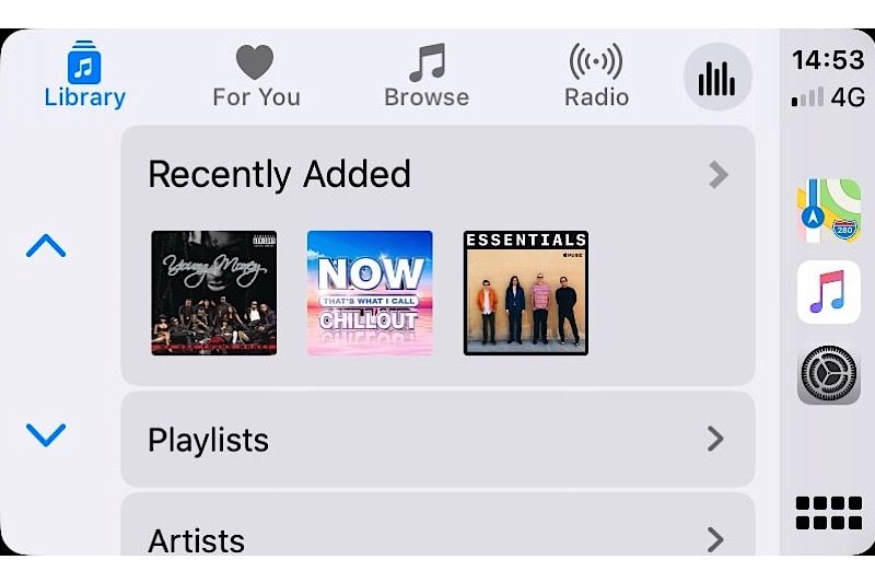 Tampilan baru Apple Music saat digunakan CarPlay