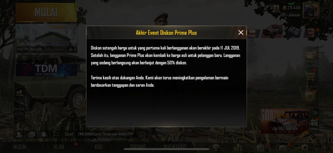 Diskon Prime Plus PUBG Mobile