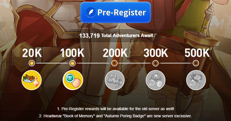 Hadiah pre-register server baru Ragnarok M