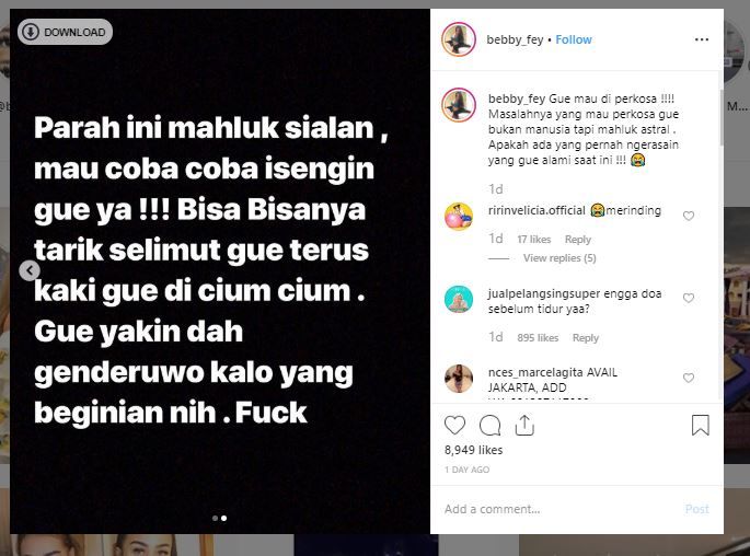 Sseksi Bebby Fey pernah membuat pernyatan mengejutkan, selain check in dengan Atta Halilintar, juga mengaku pernah dirudapaksa genderuwo.