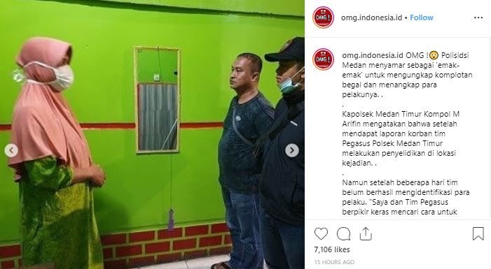 Tangkap Layar instagram: Polisi yang sedang menyamar sebagai emak-emak