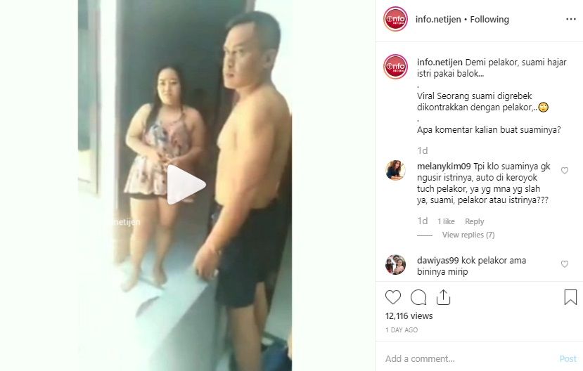 Video istri grebek suami yang sedang bersama wanita yang diduga pelakor.