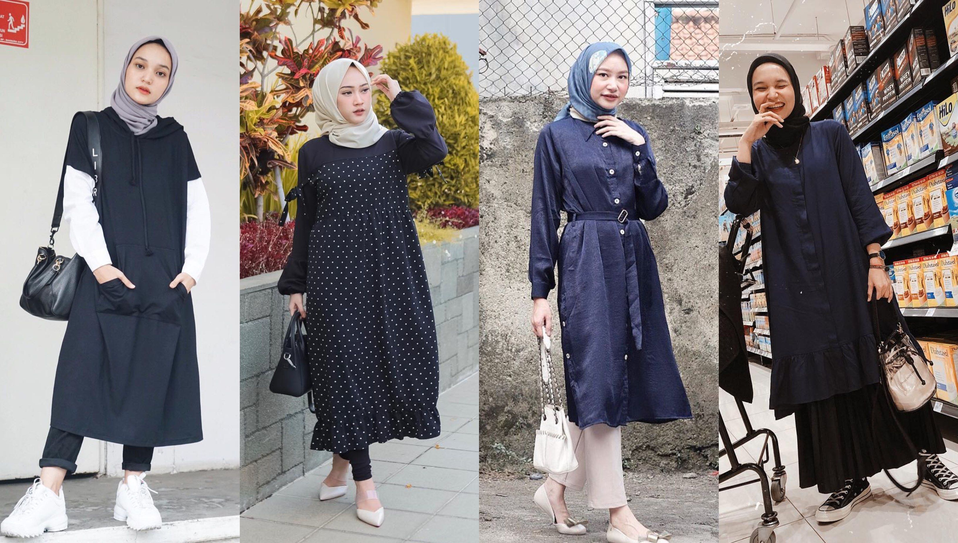 Ootd hijab navy Clearance
