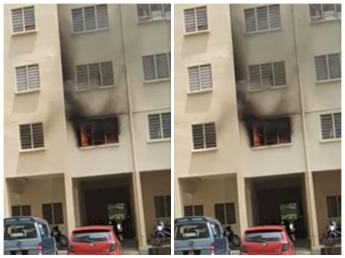 Aparteman yang terbakar