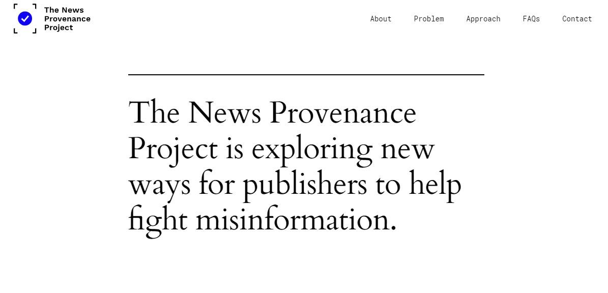 Tampilan website The News Provenance