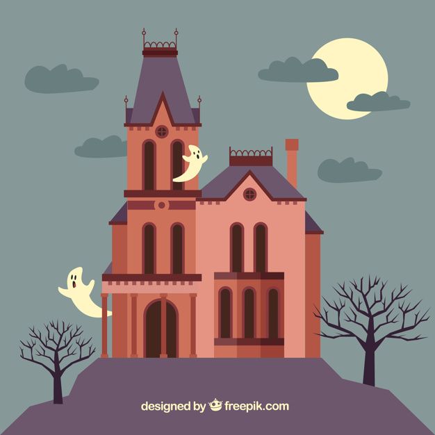 Ilustrasi rumah berhantu