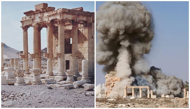 Kuil Bel berumur hampir 2.000 tahun, kuil kedua di kota kuno Palmyra, Suriah.