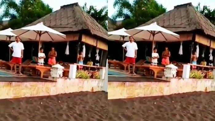 Turis asing yang sempat viral setelah mengusir warga berenang di depan vilanya, belum lama ini. 