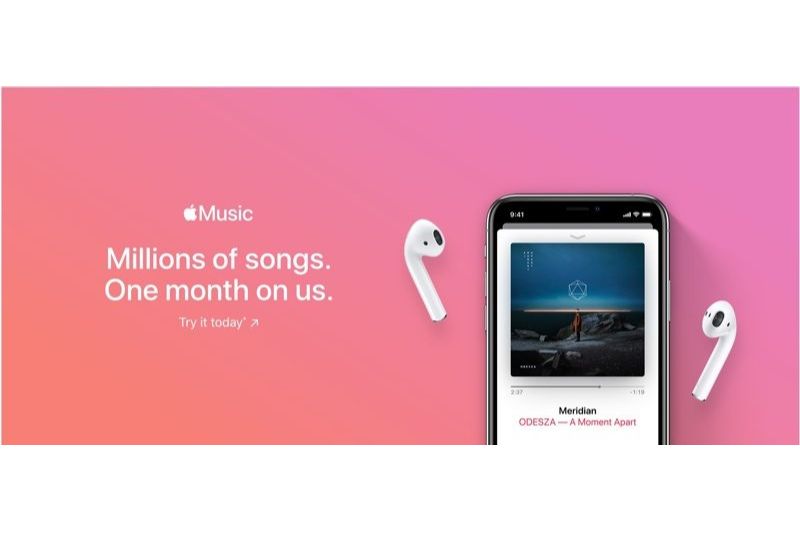 Iklan gratis uji coba Apple Music selama satu bulan