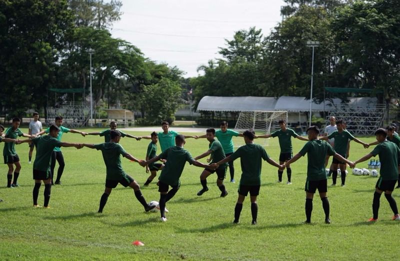 Latihan timnas U-15 Indonesia jelang laga menghadapi Vietnam