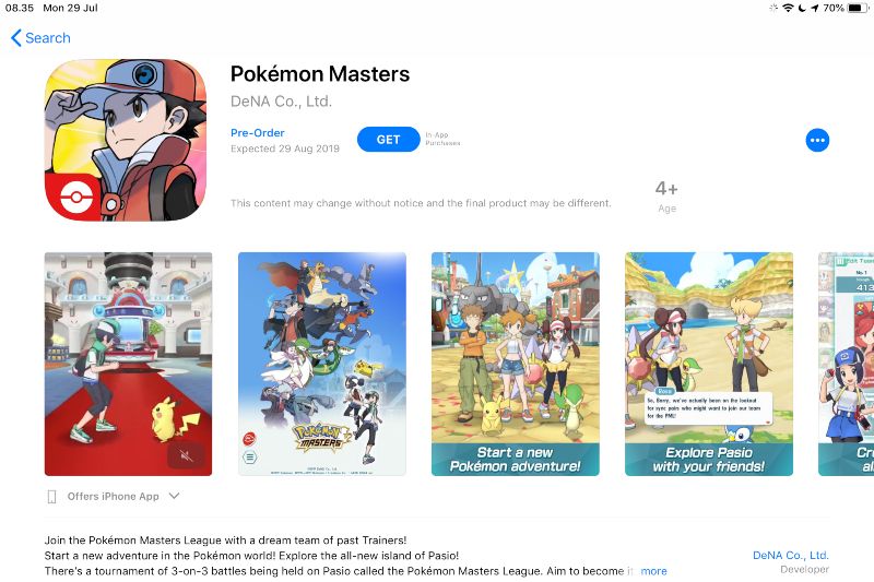 Laman pre-register Pokemon Masters