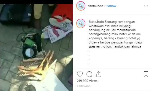 Viral Video Rombongan Wisatawan Asal India Maling Barang-barang Hotel di Bali! Speaker  Hotel Sampai Diangkut Juga!