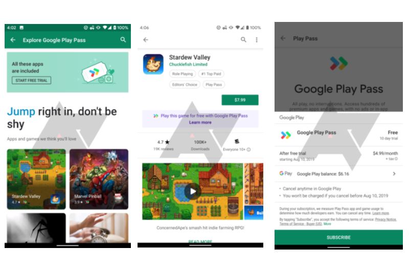 Bukti uji coba Google Play Pass