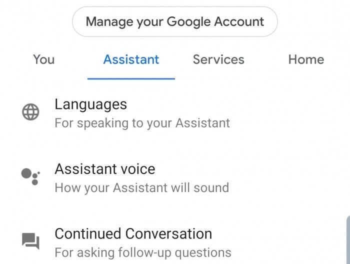 Merubah settingan bahasa suara di Assistant