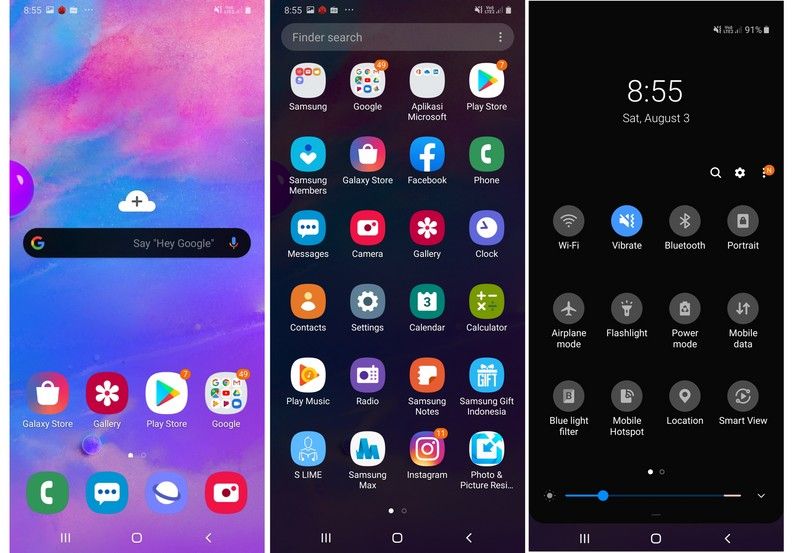 Tampilan One UI di Samsung Galaxy M30