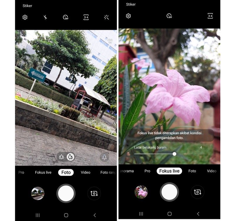 menu kamera di Galaxy M30