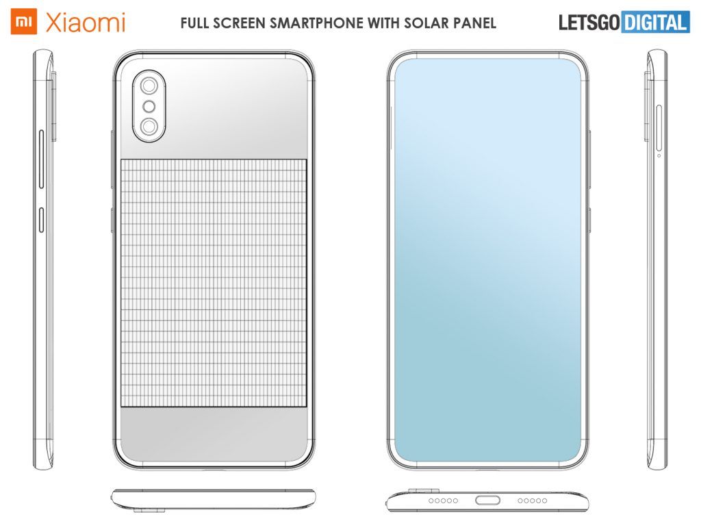 Desain hape Xiaomi dengan panel surya