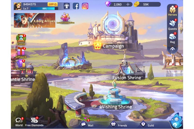 Tampilan Home Mobile Legends: Adventure