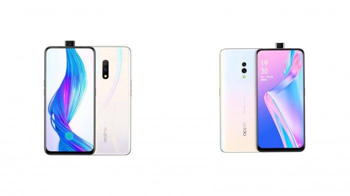 Warna putih Realme X dan Oppo K3.