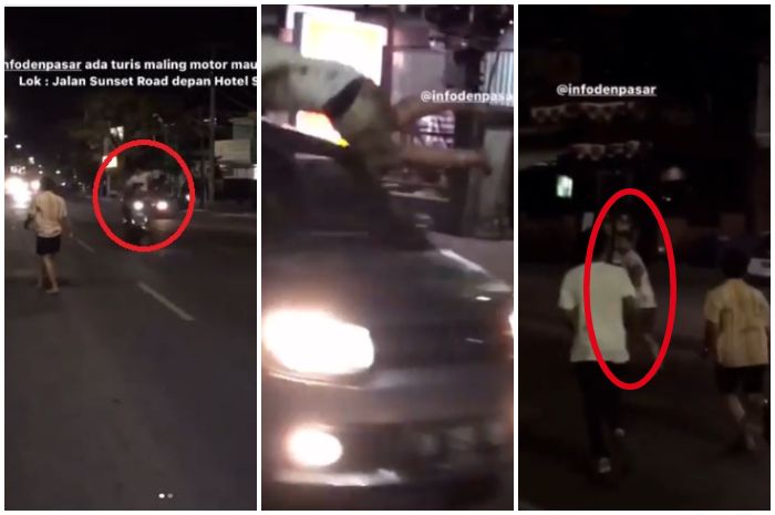 Seorang pria warga negara asing mengamuk dan menyerang pemakai jalan di Kuta, Bali.