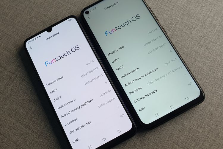 menu About Phone di Vivo S1 dan Vivo Z1 Pro