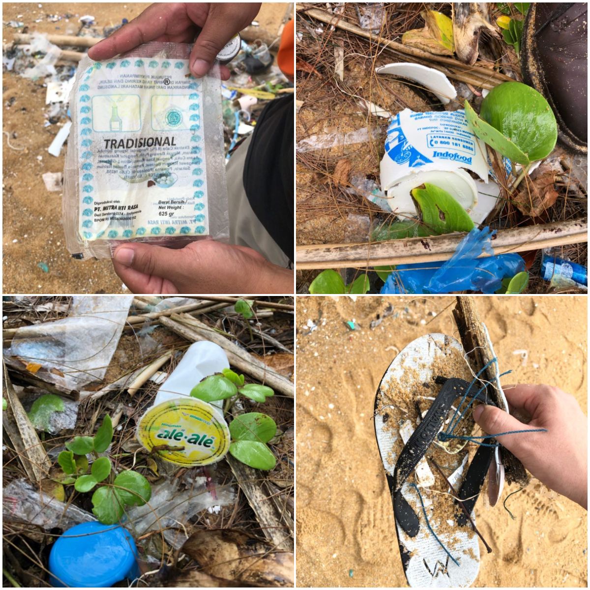Sampah-sampah plastik dari Indonesia yang ditemukan oleh Ivana