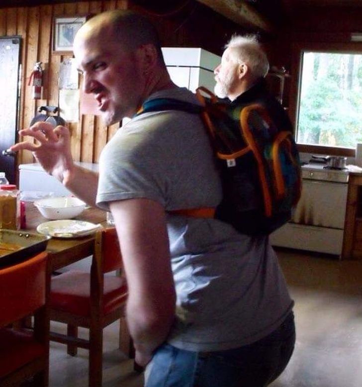 “My brother was able to pack our family friend into a mini backpack.”