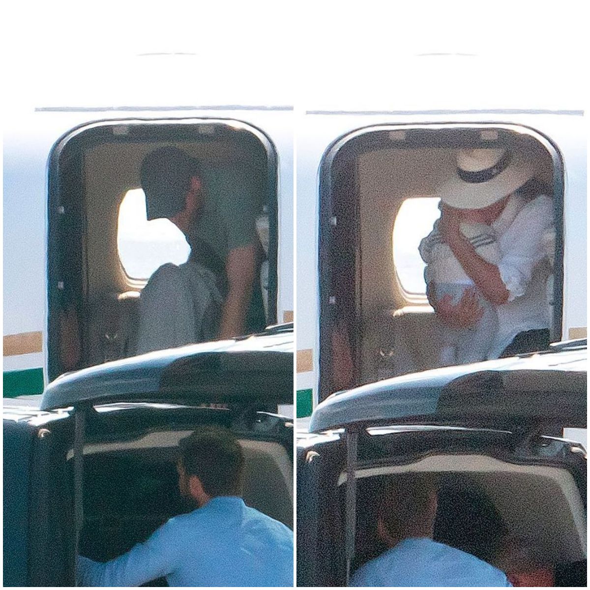 Pangeran Harry dan Meghan Markle keluar dari jet pribadi