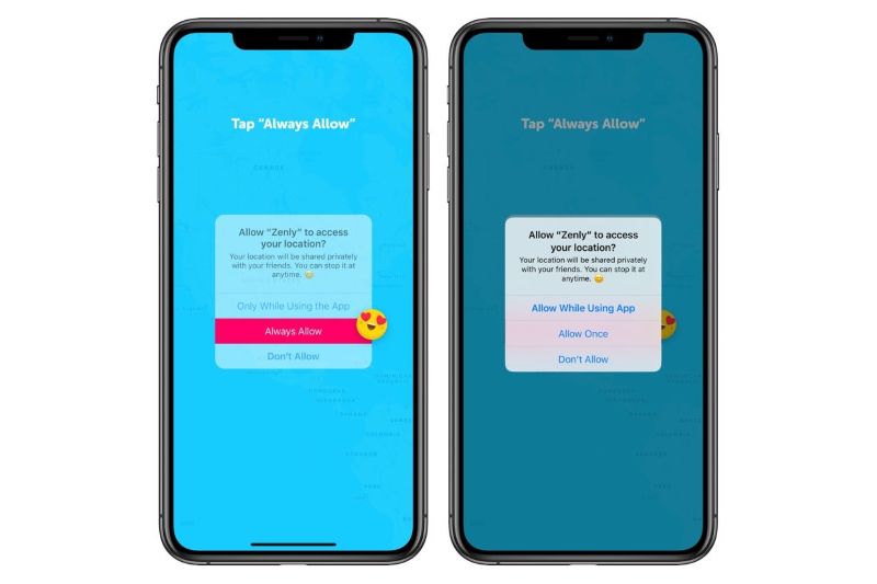 Zenly membutuhkan fitur location tracking terus menyala