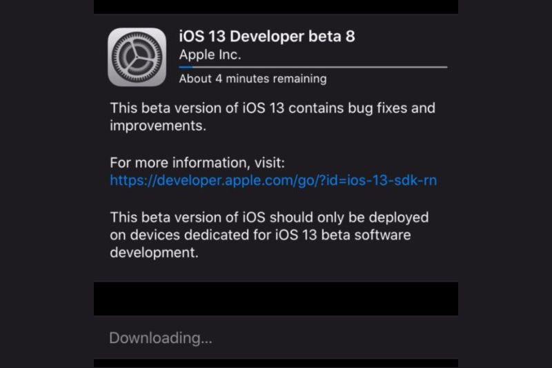 Beta Developer 8 iOS 13 telah tersedia