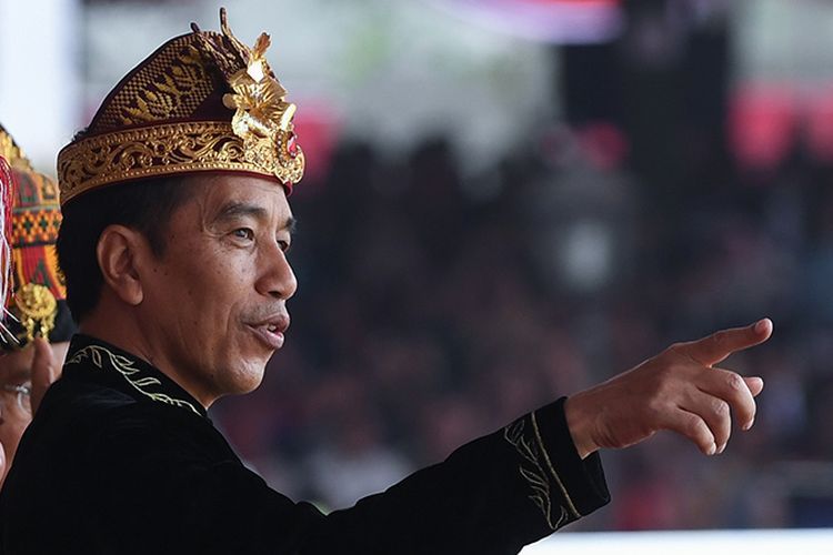 Presiden Joko Widodo saat Menghadiri Upacara Peringatan Detik-Detik Proklamasi Kemerdekaan Indonesia ke-74 Tahun 2019 di Istana Merdeka, Jakarta, Sabtu (17/8/2019). 