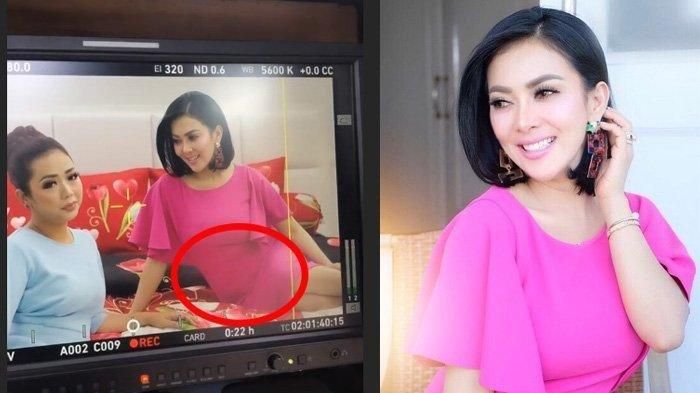 Syahrini Kenakan Dress Ketat Saat Syuting Iklan bersama Soimah