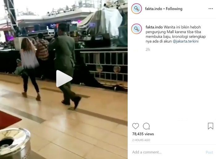 Viral Video Seorang Wanita Tiba-tiba Buka Baju di Summarecon Mal Bekasi