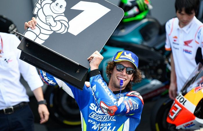 Alex Rins (Suzuki Ecstar) sempat salah hitung lap di MotoGP 2019 Inggris.