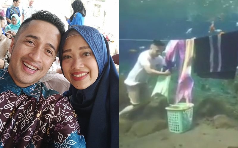 Aksi Kocak Irfan Hakim Nyuci dan Jemur Pakaian di Dalam Umbul, Netizen: Ngakak Parah